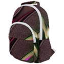 Pattern Texture Leaves Rounded Multi Pocket Backpack View1