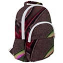 Pattern Texture Leaves Rounded Multi Pocket Backpack View2