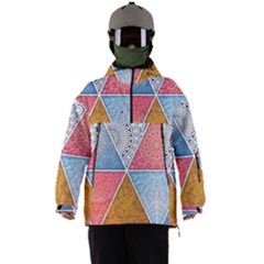 Texture With Triangles Men s Ski And Snowboard Waterproof Breathable Jacket by nateshop