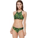 Green leaves Banded Triangle Bikini Set View1