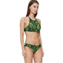 Green leaves Banded Triangle Bikini Set View3