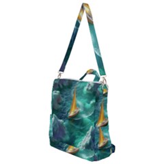 Dolphins Sea Ocean Crossbody Backpack by Cemarart