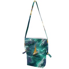 Dolphins Sea Ocean Folding Shoulder Bag by Cemarart