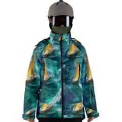 Dolphin Sea Ocean Men s Zip Ski And Snowboard Waterproof Breathable Jacket by Cemarart