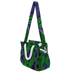 Authentic Aboriginal Art - After The Rain Rope Handles Shoulder Strap Bag by hogartharts