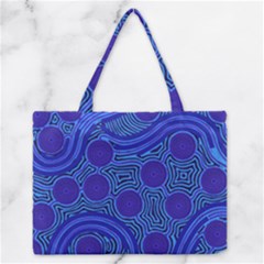 Authentic Aboriginal Art - Rivers Around Us Zipper Medium Tote Bag by hogartharts