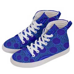 Authentic Aboriginal Art - Rivers Around Us Women s Hi-top Skate Sneakers by hogartharts