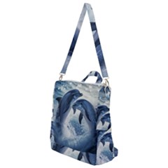 Dolphins Sea Ocean Water Crossbody Backpack by Cemarart