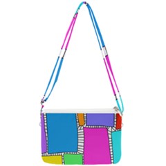 Shapes Texture Colorful Cartoon Double Gusset Crossbody Bag by Cemarart