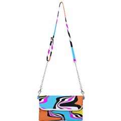 Liquid Warp Background Orange Blue Mini Crossbody Handbag