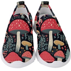 Mushrooms Psychedelic Kids  Slip On Sneakers by Grandong