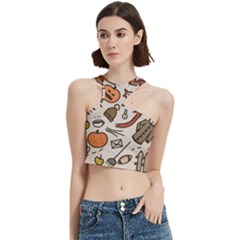 Halloween Doodle Autumn Pumpkin Cut Out Top