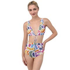 Abstract Pattern Background Tied Up Two Piece Swimsuit