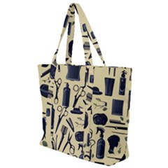 Elegant Hairdresser Pattern Cream Zip Up Canvas Bag by TetiBright