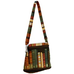 Books Bookshelves Library Fantasy Apothecary Book Nook Literature Study Zipper Messenger Bag by Grandong