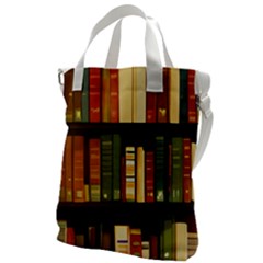 Books Bookshelves Library Fantasy Apothecary Book Nook Literature Study Canvas Messenger Bag by Grandong