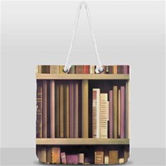 Books Bookshelves Office Fantasy Background Artwork Book Cover Apothecary Book Nook Literature Libra Full Print Rope Handle Tote (large) by Grandong