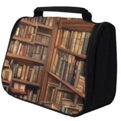 Room Interior Library Books Bookshelves Reading Literature Study Fiction Old Manor Book Nook Reading Full Print Travel Pouch (big) by Grandong