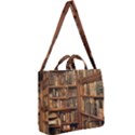 Room Interior Library Books Bookshelves Reading Literature Study Fiction Old Manor Book Nook Reading Square Shoulder Tote Bag View2