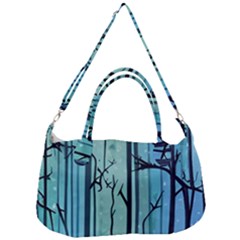 Nature Outdoors Night Trees Scene Forest Woods Light Moonlight Wilderness Stars Removable Strap Handbag by Grandong