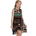 Retro Electronics Old Antiques Texture Wallpaper Vintage Cassette Tapes Retrospective Kids  Frill Swing Dress View3