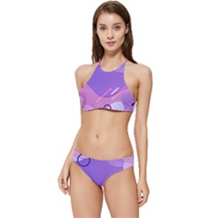 Colorful Labstract Wallpaper Theme Banded Triangle Bikini Set