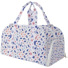 Background Pattern Floral Leaves Flowers Burner Gym Duffel Bag by Maspions