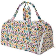 Floral Flowers Leaves Tropical Pattern Burner Gym Duffel Bag by Maspions