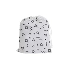 Memphis Pattern Drawstring Pouch (medium) by Apen