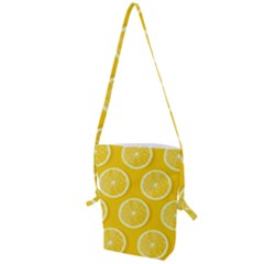 Lemon Fruits Slice Seamless Pattern Folding Shoulder Bag by Apen