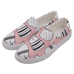 Cute Cats Cartoon Seamless-pattern Men s Canvas Slip Ons by Apen