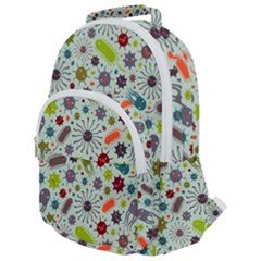 Seamless Pattern With Viruses Rounded Multi Pocket Backpack