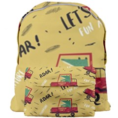 Childish Seamless Pattern With Dino Driver Giant Full Print Backpack by Apen