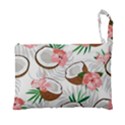 Seamless Pattern Coconut Piece Palm Leaves With Pink Hibiscus Foldable Grocery Recycle Bag View3