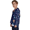 Cute Astronaut Cat With Star Galaxy Elements Seamless Pattern Kids  Crewneck Sweatshirt View2