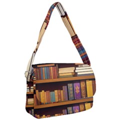 Book Nook Books Bookshelves Comfortable Cozy Literature Library Study Reading Room Fiction Entertain Courier Bag by Maspions