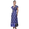 Pattern Floral Flowers Leaves Botanical Flutter Sleeve Maxi Dress View1