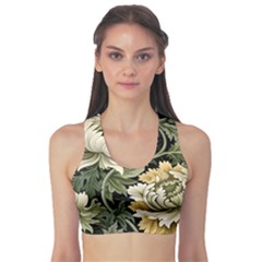 Flower Blossom Bloom Botanical Spring Nature Floral Pattern Leaves Fitness Sports Bra