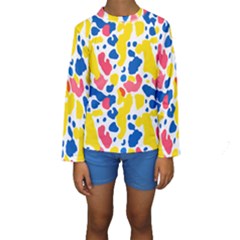 Colored Blots Painting Abstract Art Expression Creation Color Palette Paints Smears Experiments Mode Kids  Long Sleeve Swimwear