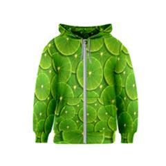 Lime Textures Macro, Tropical Fruits, Citrus Fruits, Green Lemon Texture Kids  Zipper Hoodie by nateshop