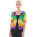 bring colors to your day Cropped Button Cardigan View1