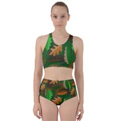 Leaves Foliage Pattern Oak Autumn Racer Back Bikini Set