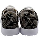 Leaves Flora Black White Nature Kids Athletic Shoes View4