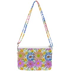 Bloom Flora Pattern Printing Double Gusset Crossbody Bag by Maspions