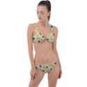 Bees Pattern Honey Bee Bug Honeycomb Honey Beehive Ring Detail Crop Bikini Set View1