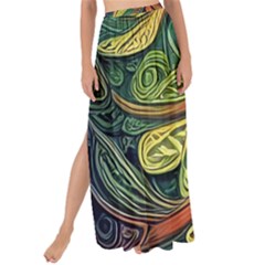 Outdoors Night Setting Scene Forest Woods Light Moonlight Nature Wilderness Leaves Branches Abstract Maxi Chiffon Tie-up Sarong by Posterlux