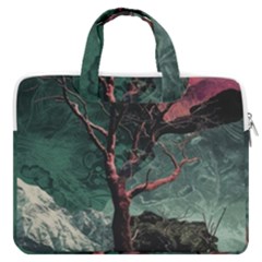 Night Sky Nature Tree Night Landscape Forest Galaxy Fantasy Dark Sky Planet Macbook Pro 15  Double Pocket Laptop Bag  by Posterlux