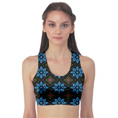 Flowers Pattern Floral Seamless Fitness Sports Bra