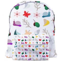 Snails Butterflies Pattern Seamless Giant Full Print Backpack by Maspions