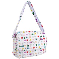 Snails Butterflies Pattern Seamless Courier Bag by Maspions